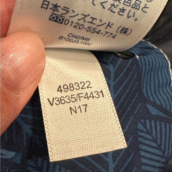 LANDS' END Mens Swim Trunks Ocean Water Blue Tropical Large 36-38 Vacation Lined - Picture 6 of 11